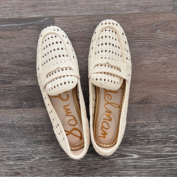 Sam Edelman Cream Woven Loafers - Picture 3 of 5